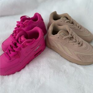 Nike Kids brand new Pink and Addidas Tan Sneakers size 11 both, both pars 70$!